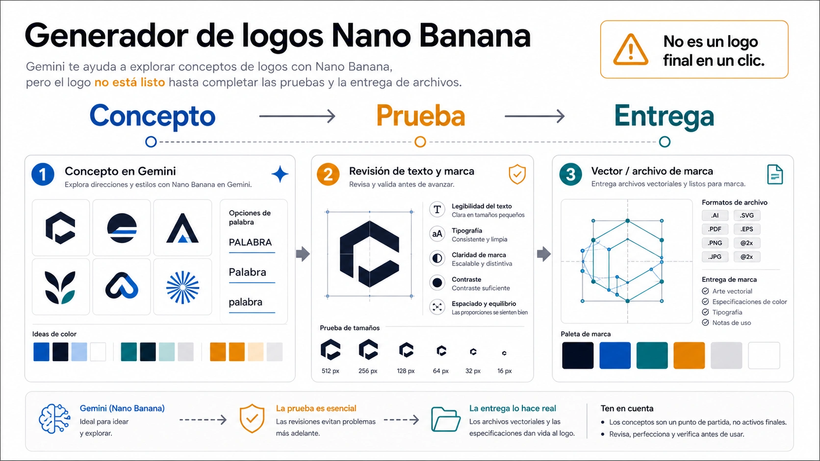 Logo con Nano Banana: crea el concepto en Gemini y termina el archivo de marca