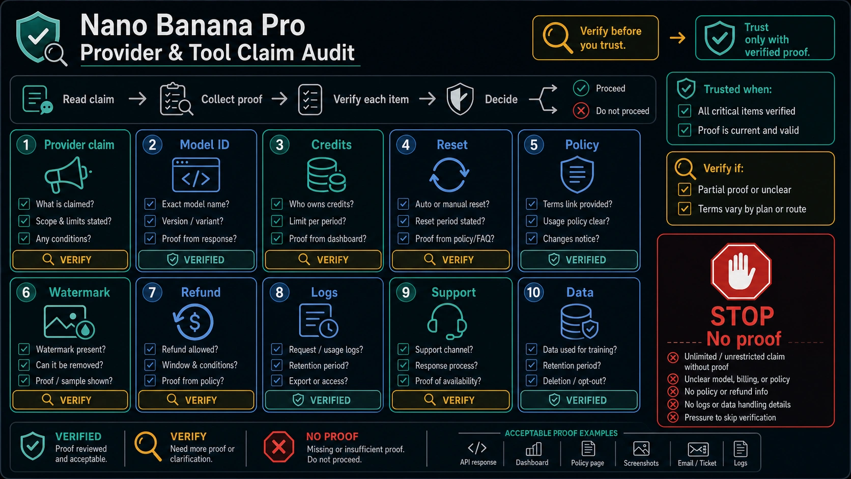 Checklist de auditoría de proveedor para Nano Banana Pro