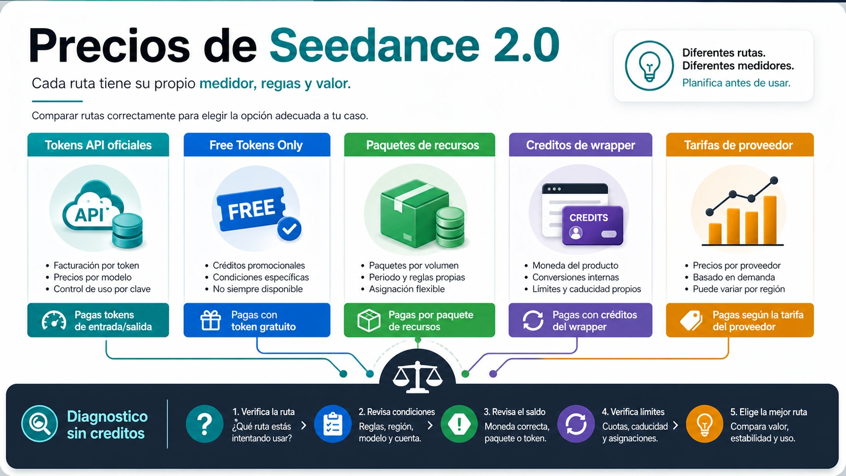 Precios y créditos de Seedance 2.0: costo oficial API, tokens gratis y no credits
