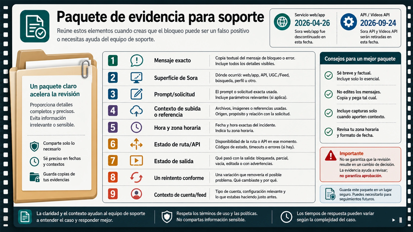 Sora support evidence packet for possible content violation false positives