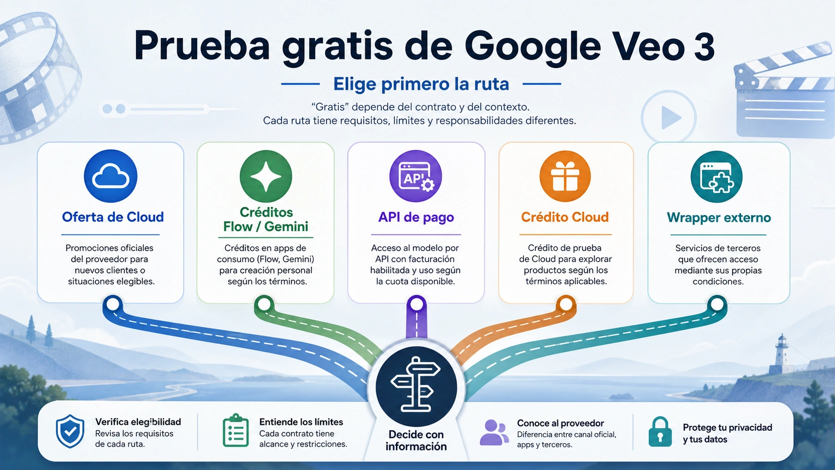 Google Veo 3 gratis: prueba oficial, créditos de Flow y API de pago