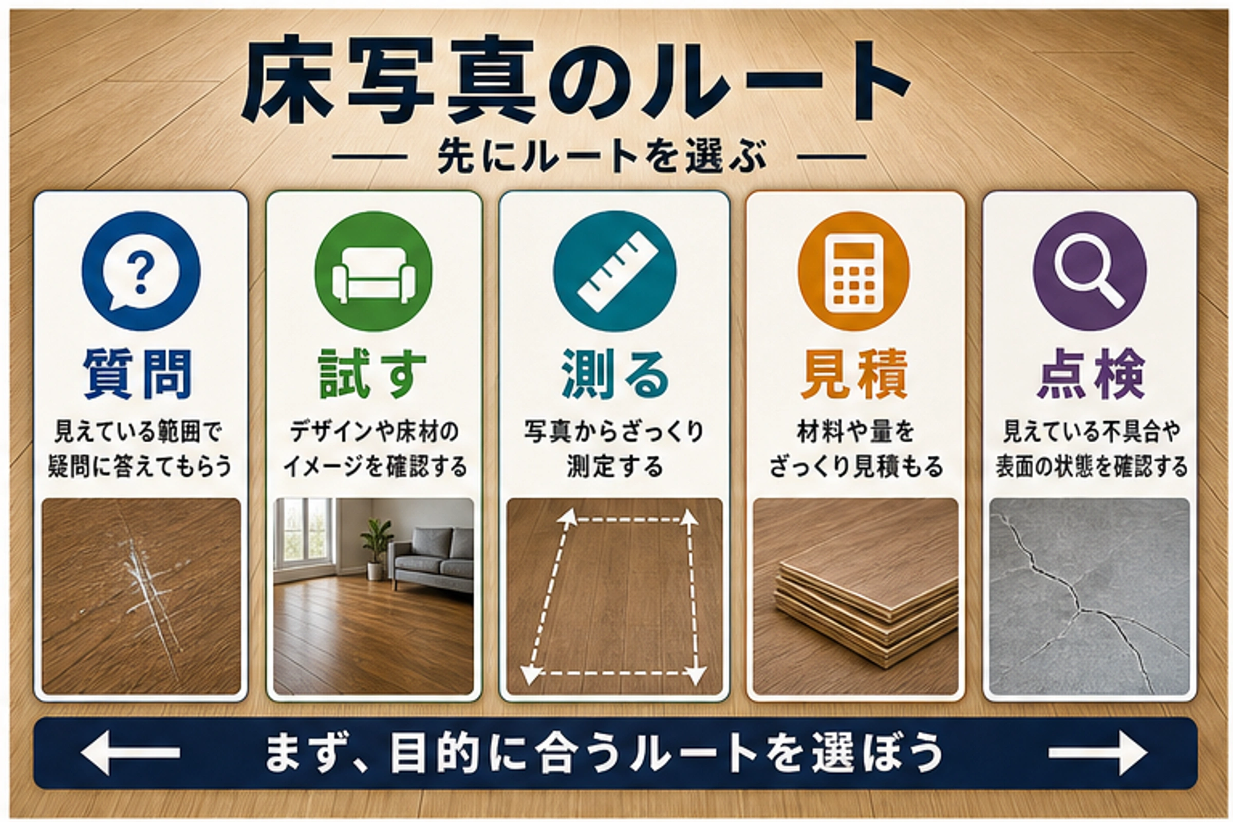 床の写真を AI に見せる前に:聞けること、業者に任せること