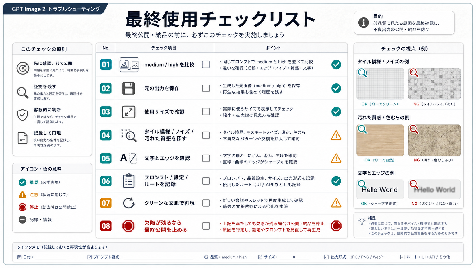 GPT Image 2の公開前品質チェックリスト
