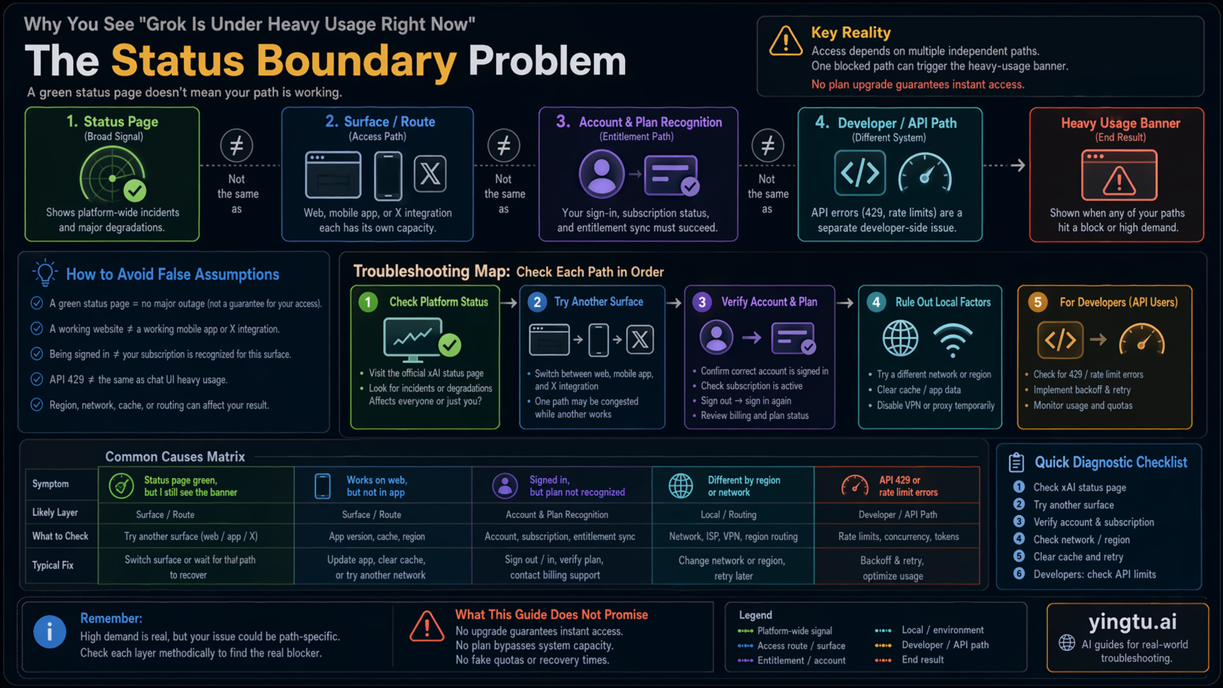 Grok 高負荷メッセージのステータス境界図
