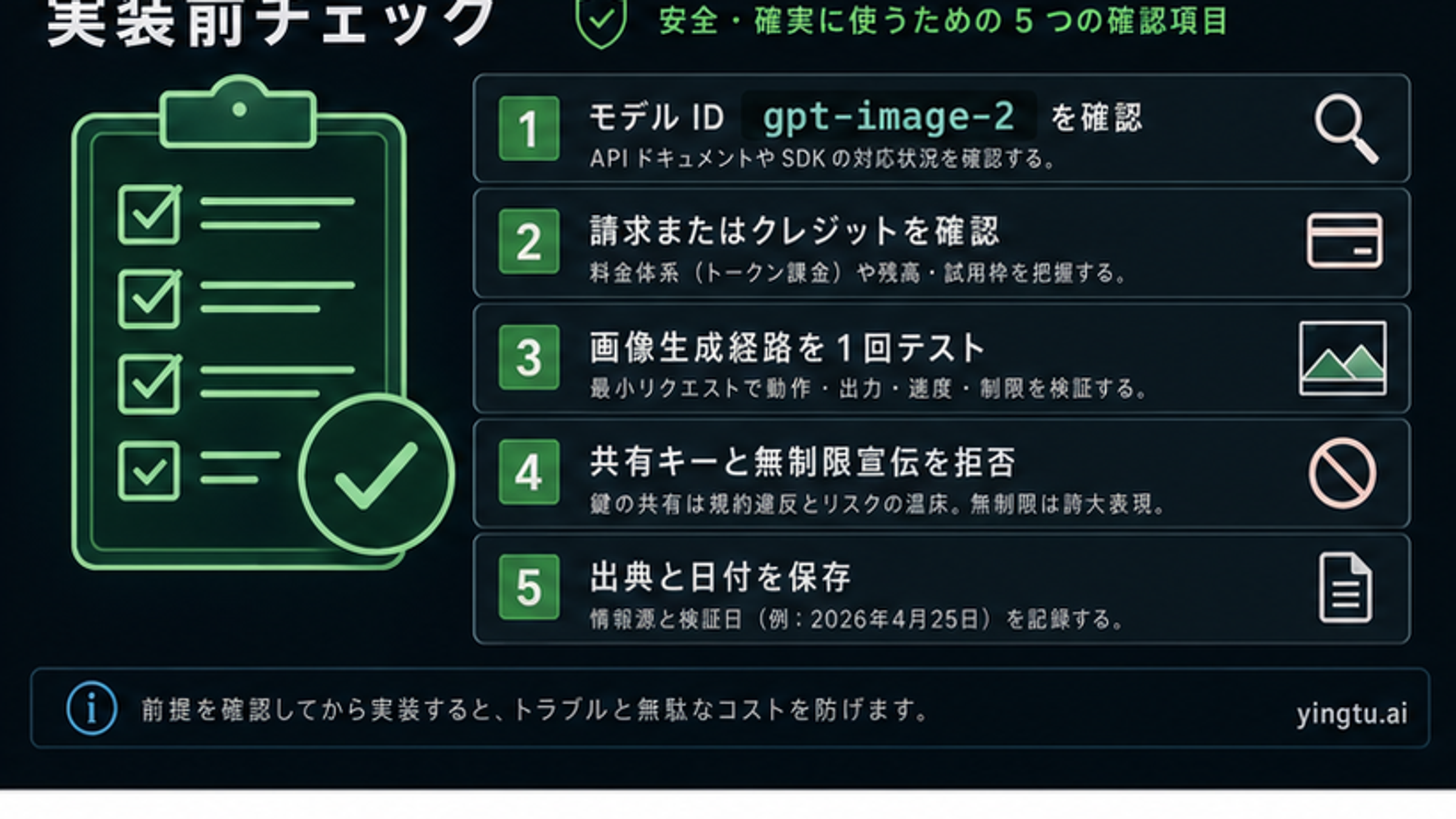 GPT Image 2 APIの安全チェックリスト