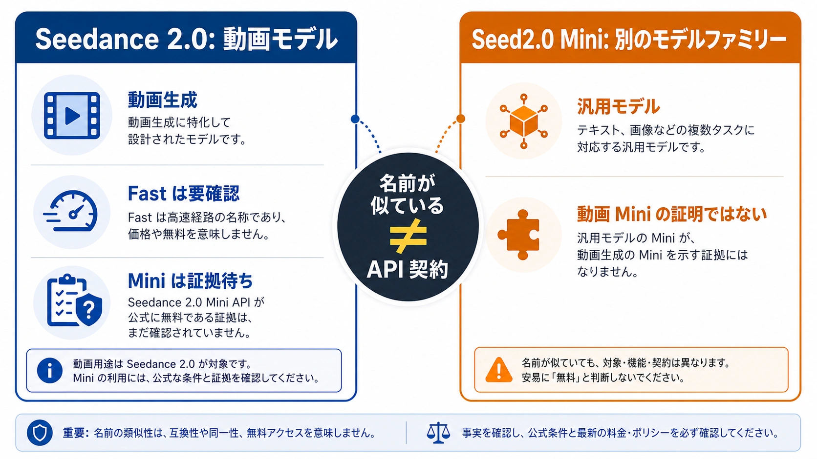 Seedance 2.0とSeed2.0 Miniを分ける名称マップ