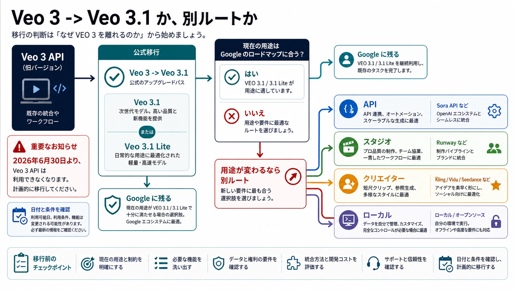 Veo 3 から Veo 3.1 への移行判断
