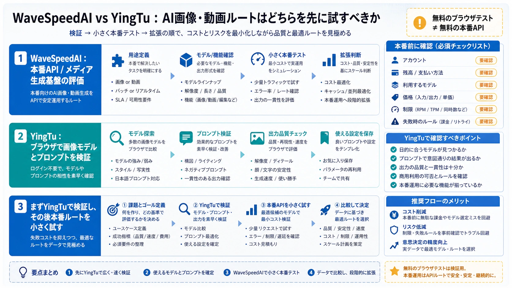 WaveSpeedAI vs YingTu:AI画像・動画ルートはどちらを先に試すべきか