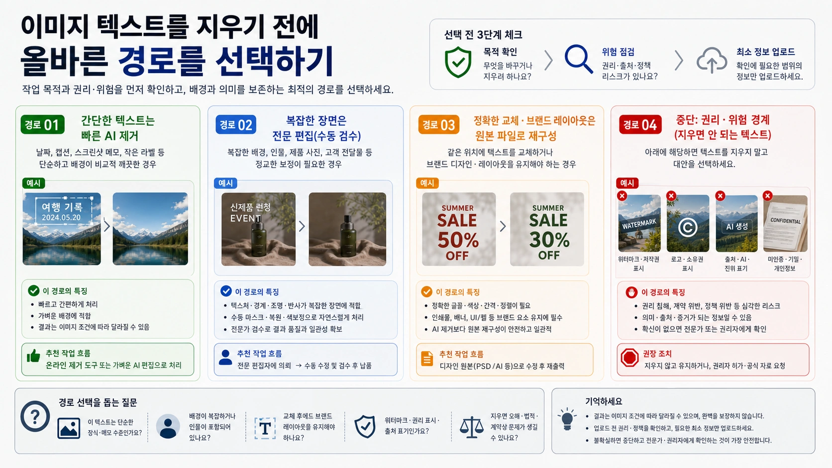 AI 텍스트 제거 경로 지도