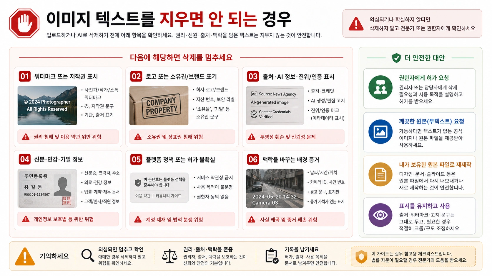 AI 텍스트 제거 중단 체크리스트