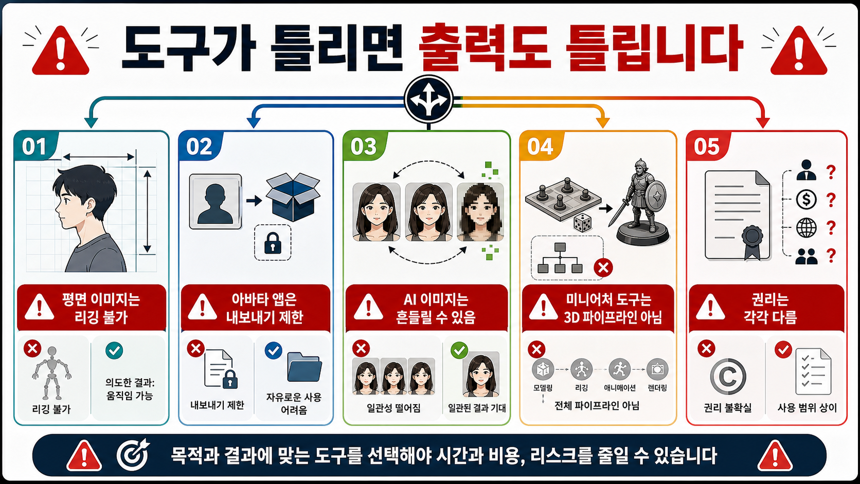 잘못된 도구 선택으로 생기는 내보내기, 권리, 편집, 정체성 드리프트 위험