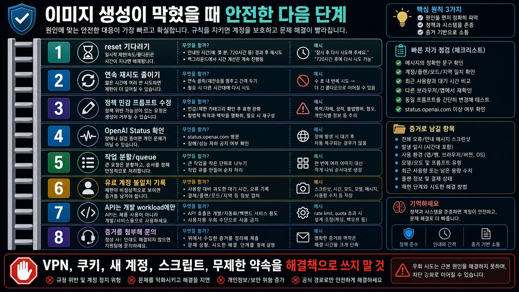 ChatGPT 이미지 생성이 막혔을 때의 안전한 다음 단계