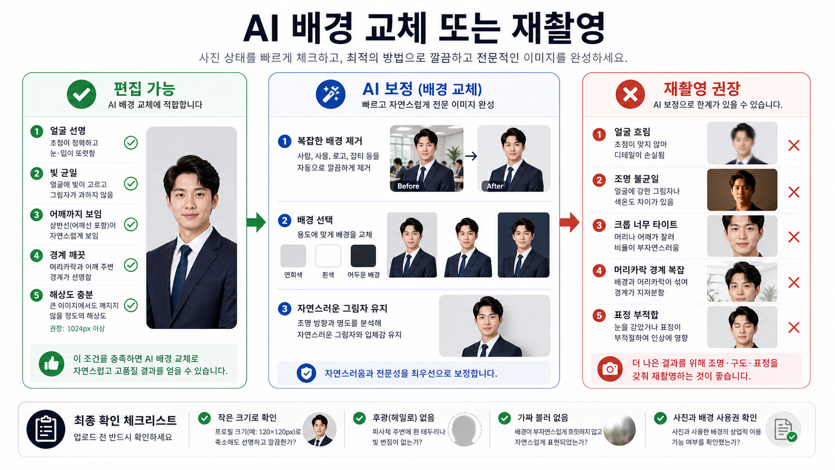 AI 배경 교체와 재촬영을 판단하는 워크플로