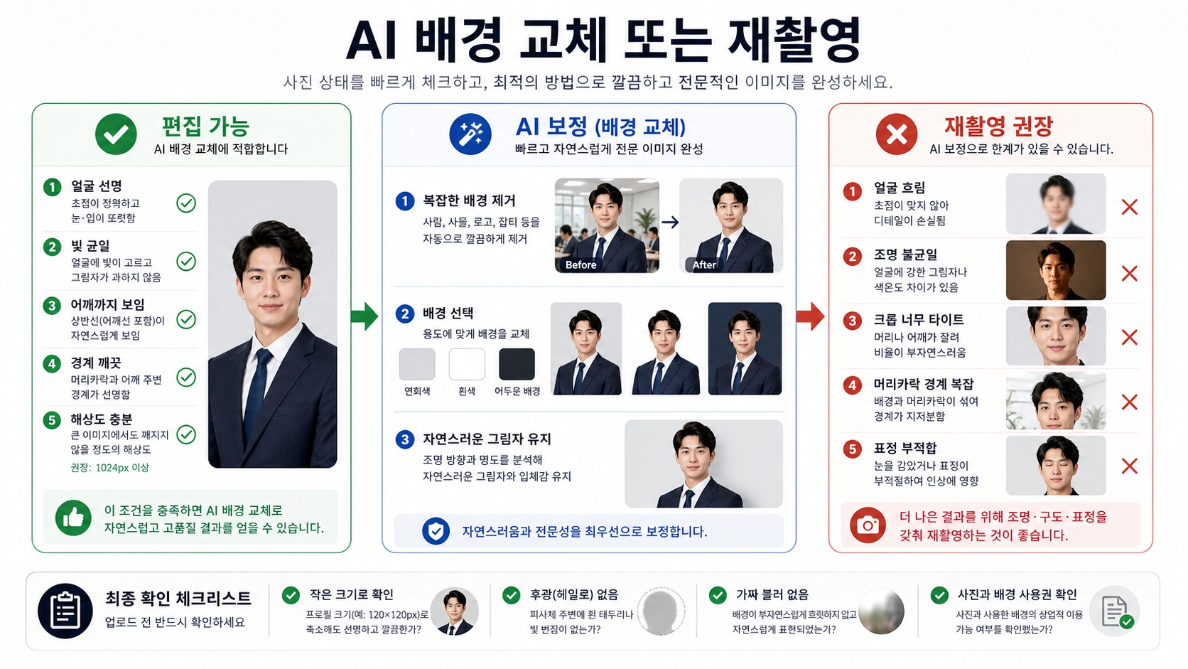 AI 배경 교체와 재촬영을 판단하는 워크플로