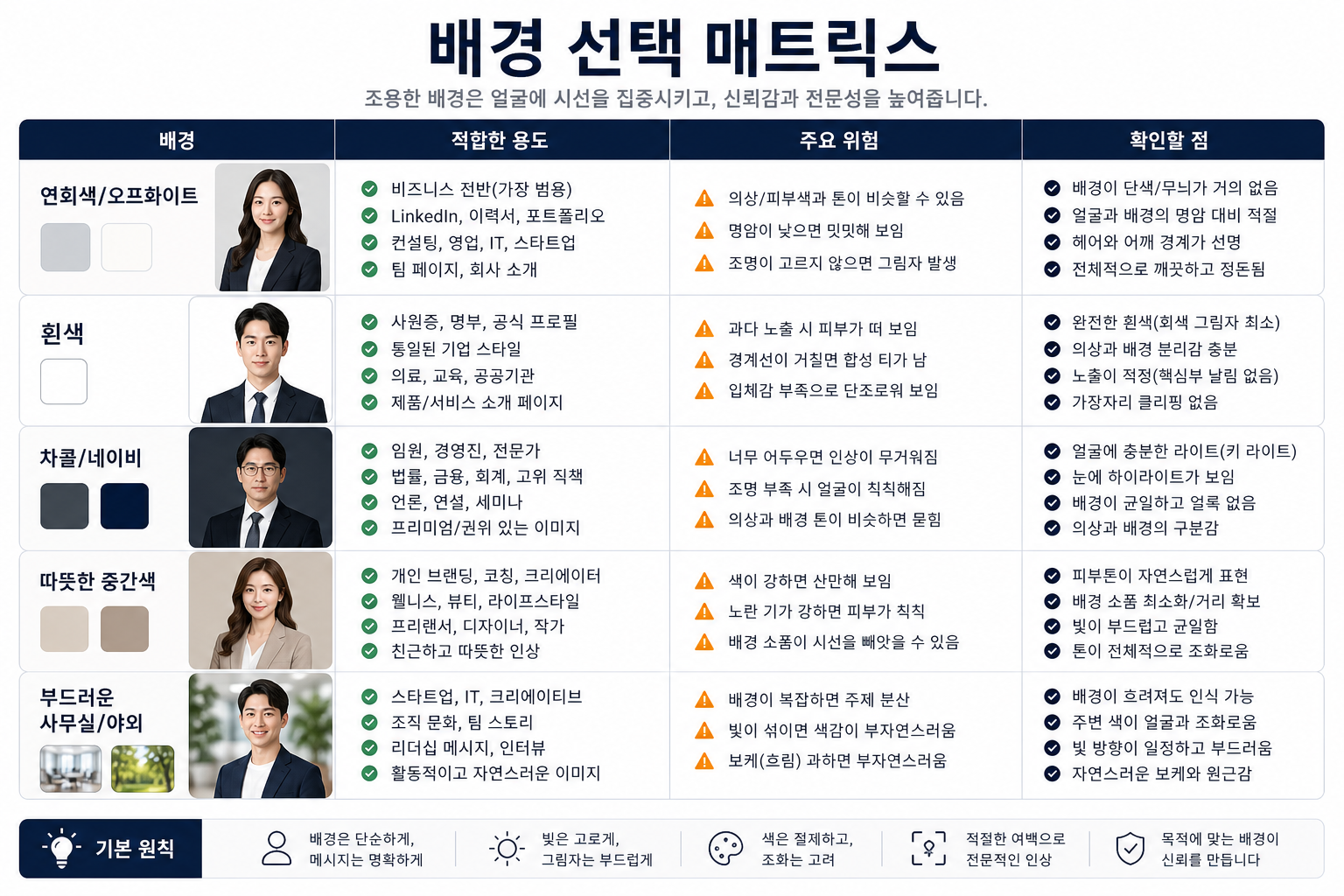 프로필 사진 배경 선택 매트릭스