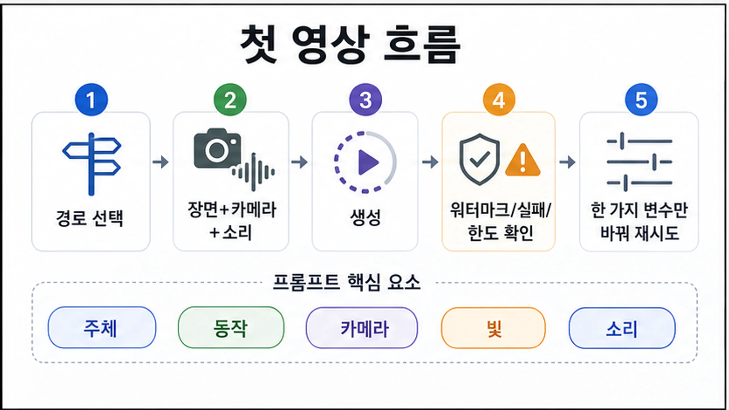 경로 선택부터 생성 검토 재시도까지 Google Veo 3 첫 영상 흐름