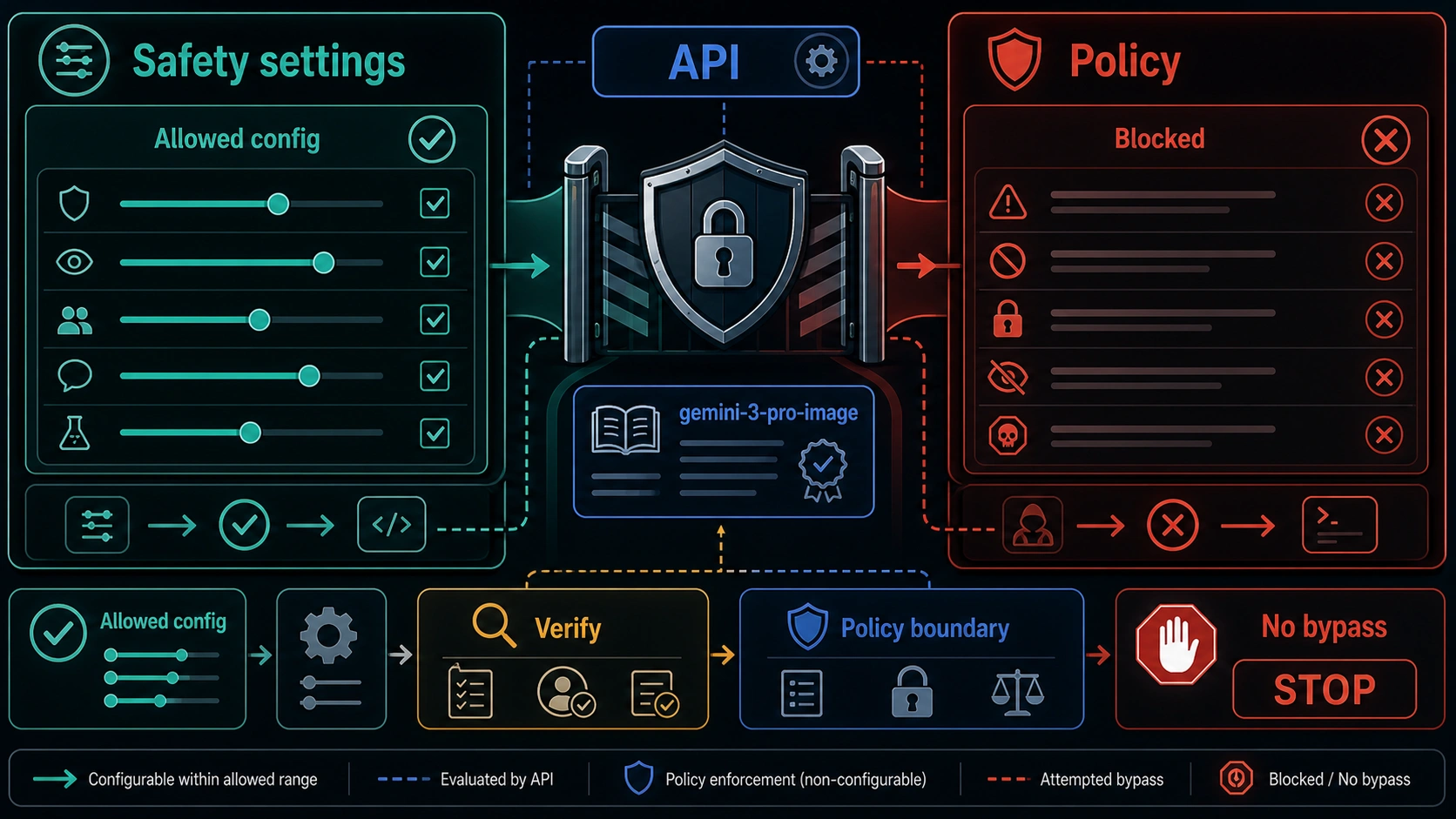 Nano Banana Pro safety settings와 policy boundary 보드
