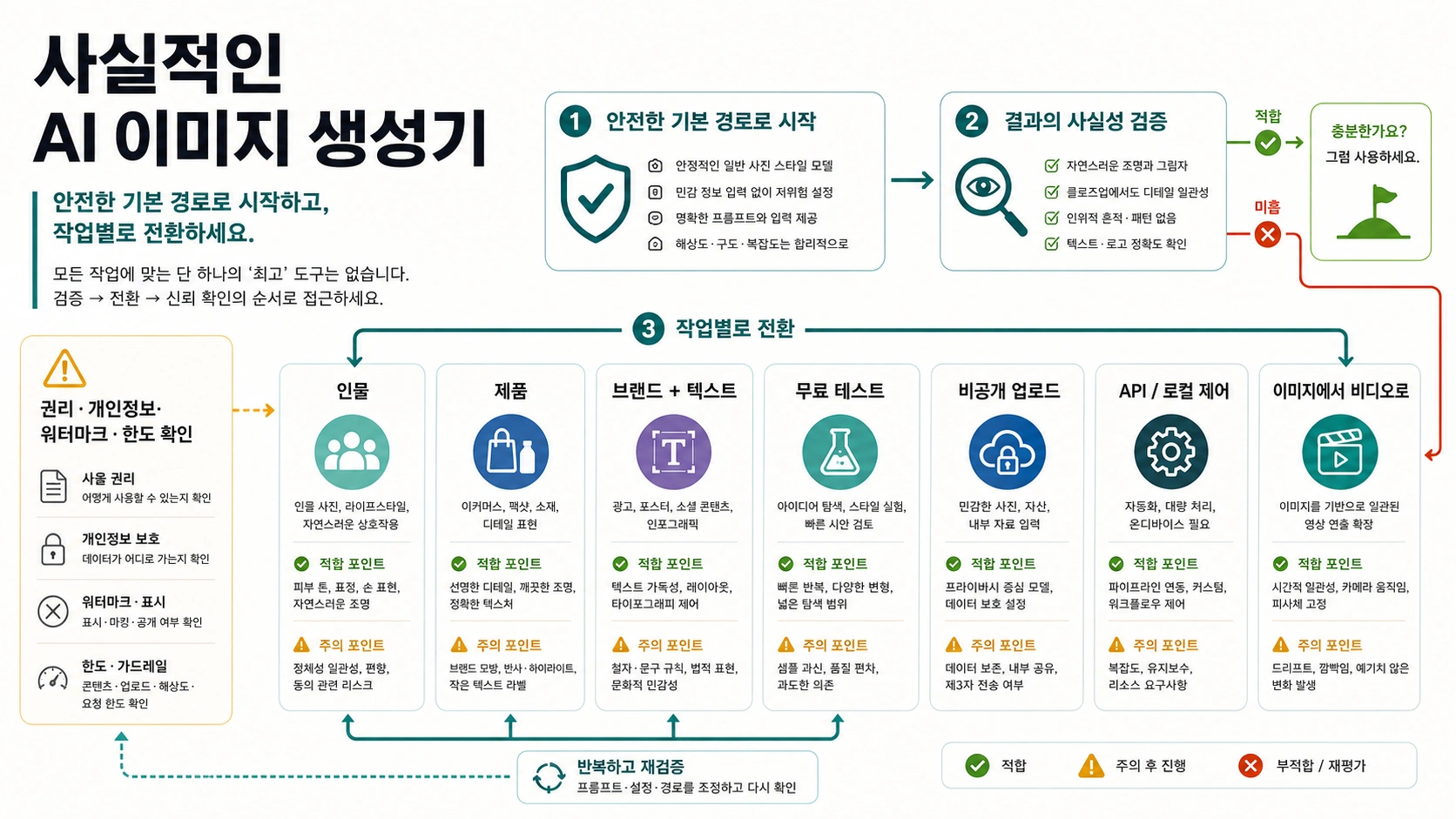 사실적인 AI 이미지 생성기 선택법: 용도, 업로드 위험, 전환 기준