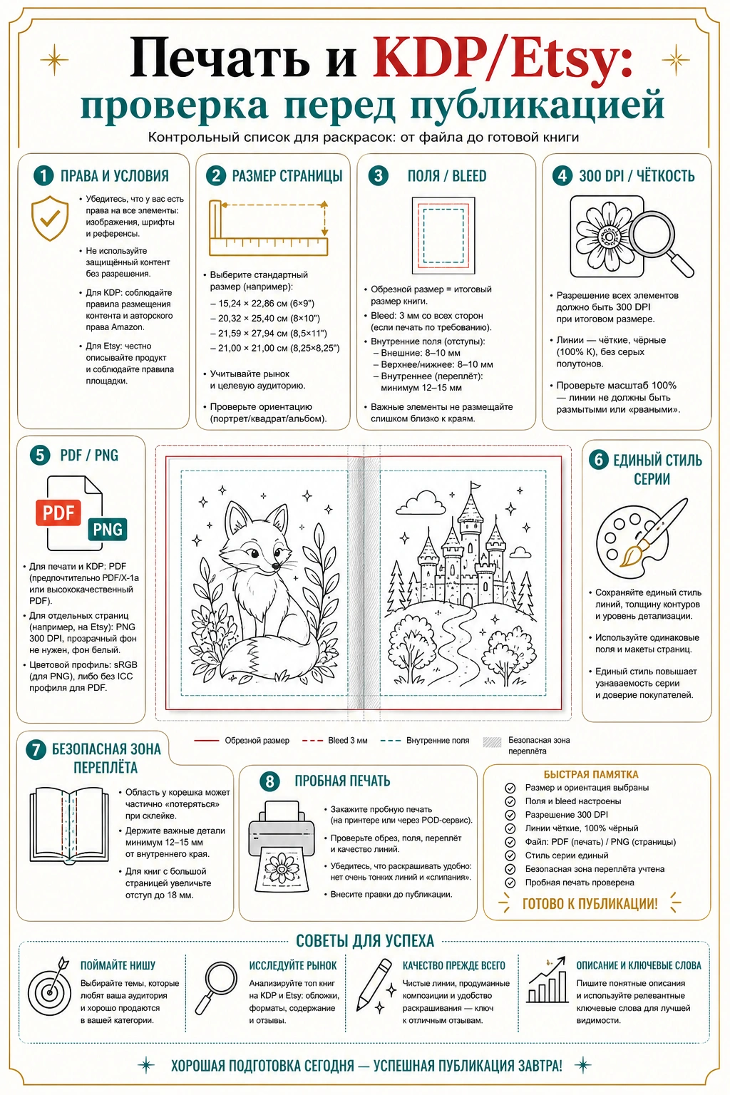 Проверка экспорта и подготовки AI-раскрасок к публикации