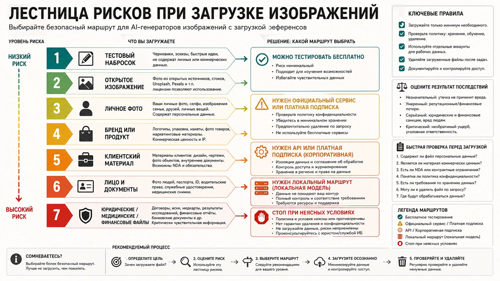 Лестница риска для загрузки референсных изображений в AI-генератор