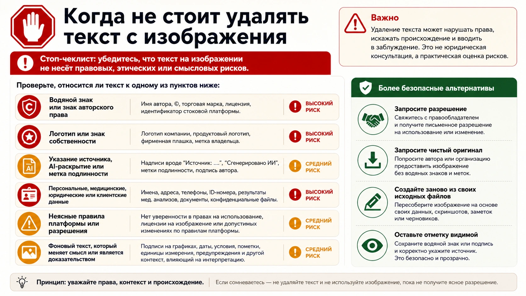 Стоп-лист перед удалением текста