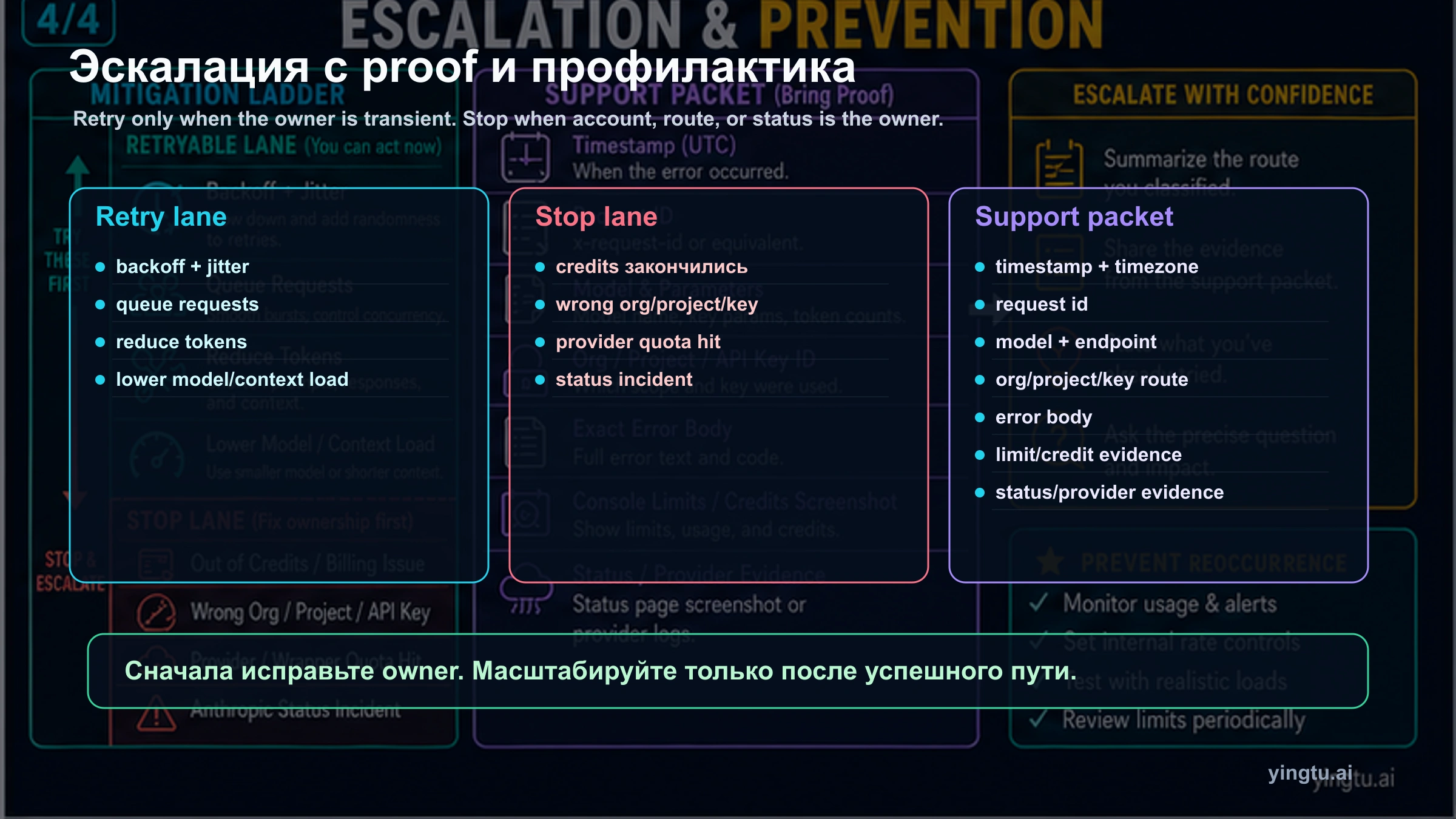 Доска эскалации и профилактики Claude rate limit
