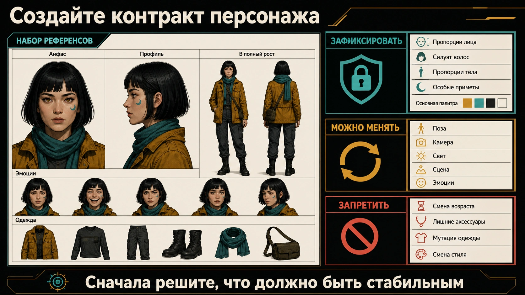 Паспорт персонажа: фиксируемые, изменяемые и запрещённые признаки
