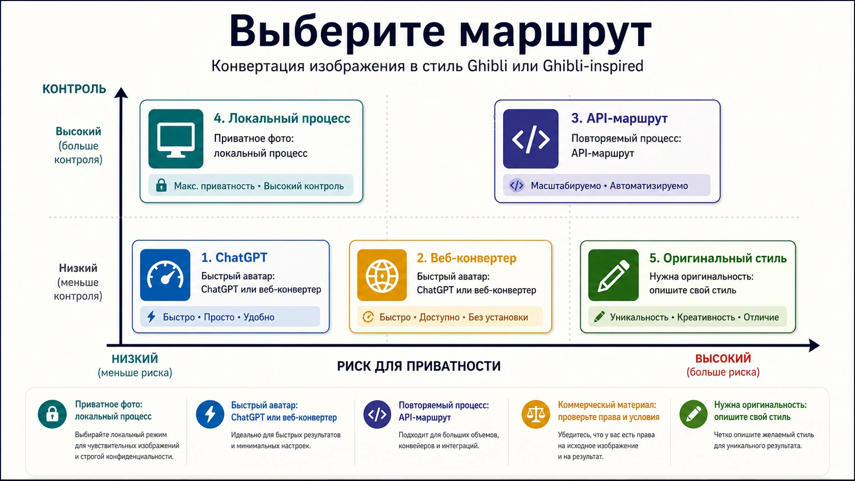 Матрица маршрутов для фото в стиле Гибли
