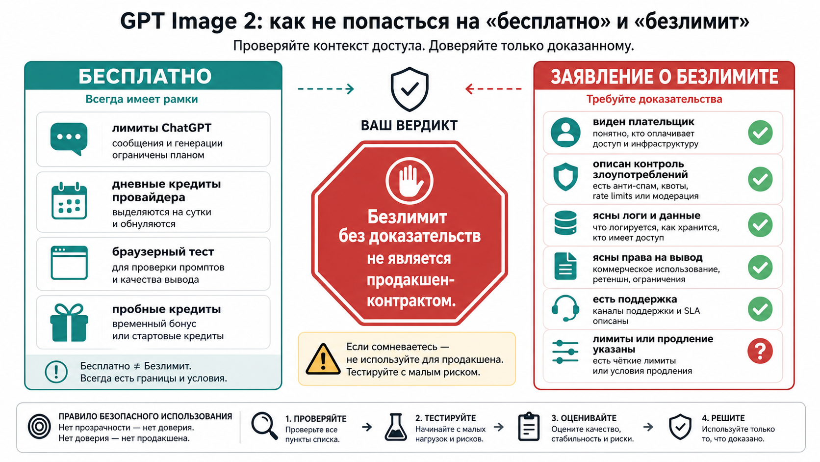 Правило остановки для обещаний бесплатного безлимита GPT Image 2