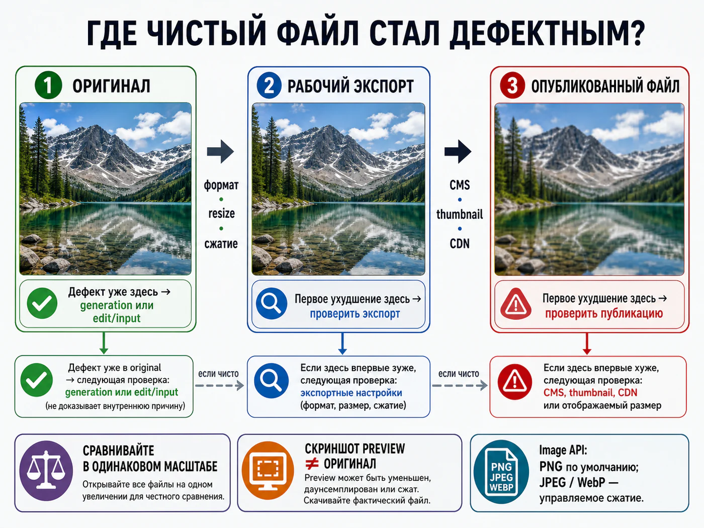 Цепочка проверки оригинала, рабочего экспорта и опубликованного файла GPT Image 2