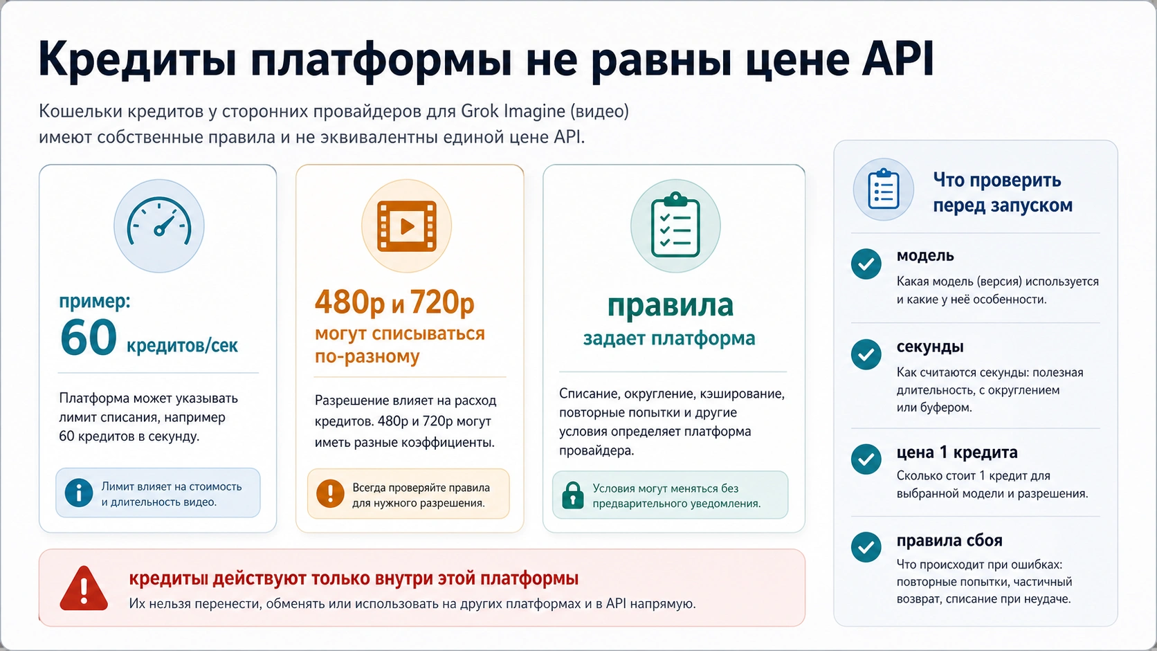 Сравнение кошельков провайдеров: кредиты Grok Imagine Video действуют только внутри платформы