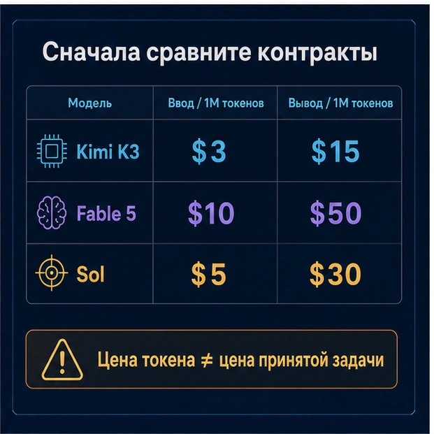 Сравнение действующих цен K3, Fable и Sol
