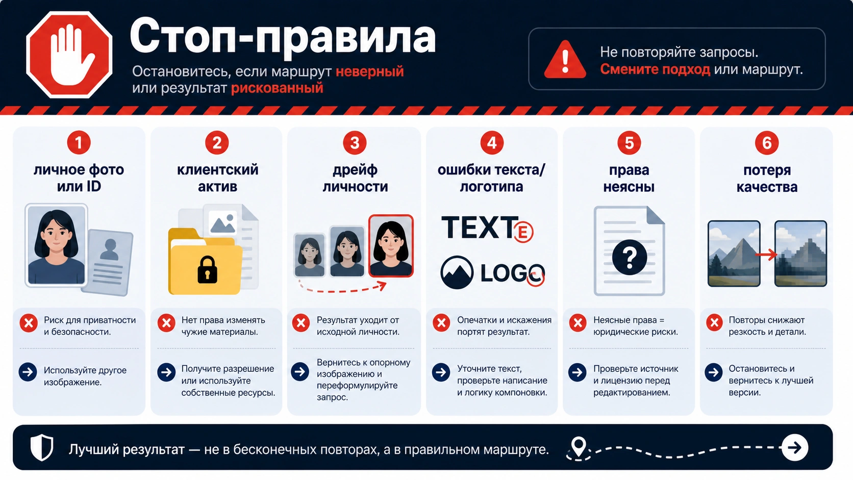 Правила остановки Nano Banana