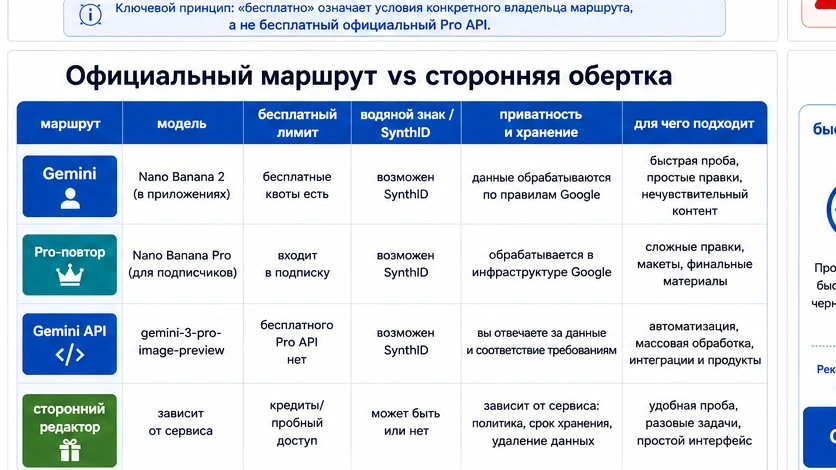 Сравнение официального маршрута и сторонней обертки для Nano Banana Pro image-to-image