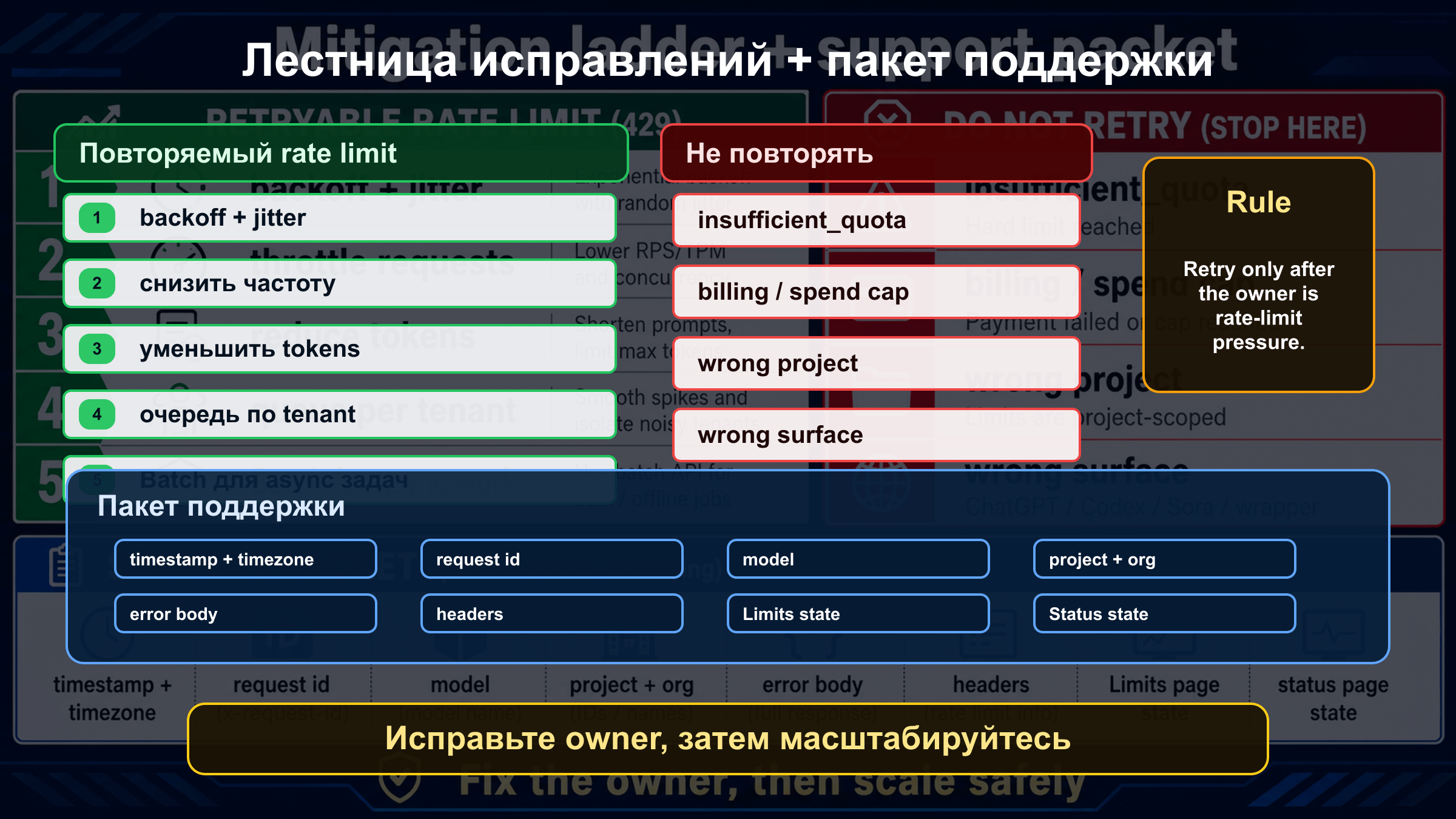 Лестница mitigation и пакет для поддержки при OpenAI API 429