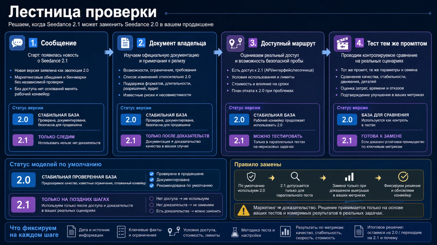 Лестница проверки для перехода с Seedance 2.0 на Seedance 2.1