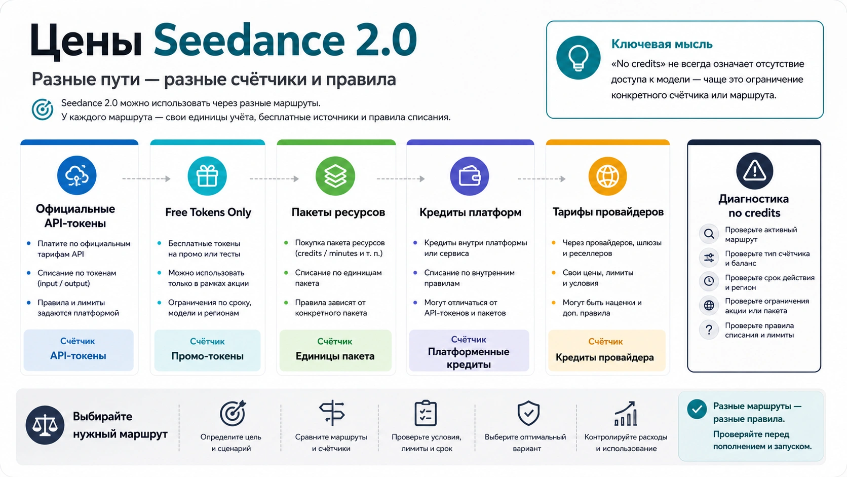 Seedance 2.0: цены и кредиты, официальная API-стоимость и проблема no credits
