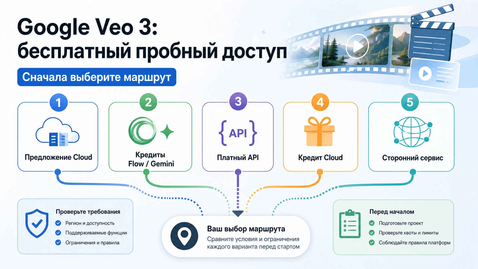 Google Veo 3 бесплатно: где есть пробный доступ, а где уже платный API