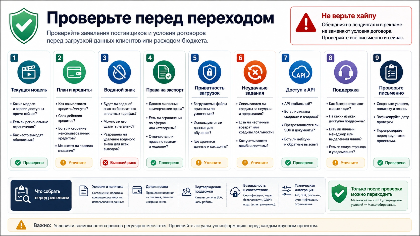 Proof checklist перед уходом с Veo 3