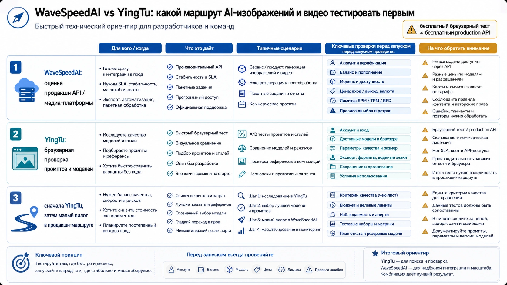 WaveSpeedAI vs YingTu: какой маршрут AI-изображений и видео тестировать первым