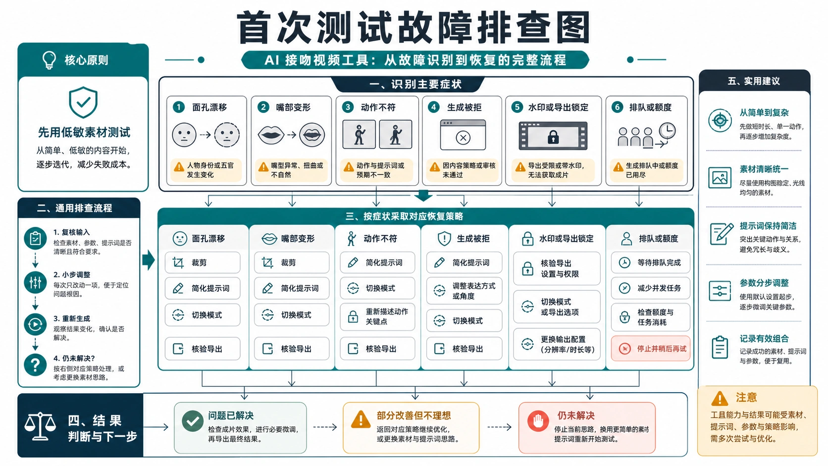 AI 接吻视频首测失败后的恢复判断图