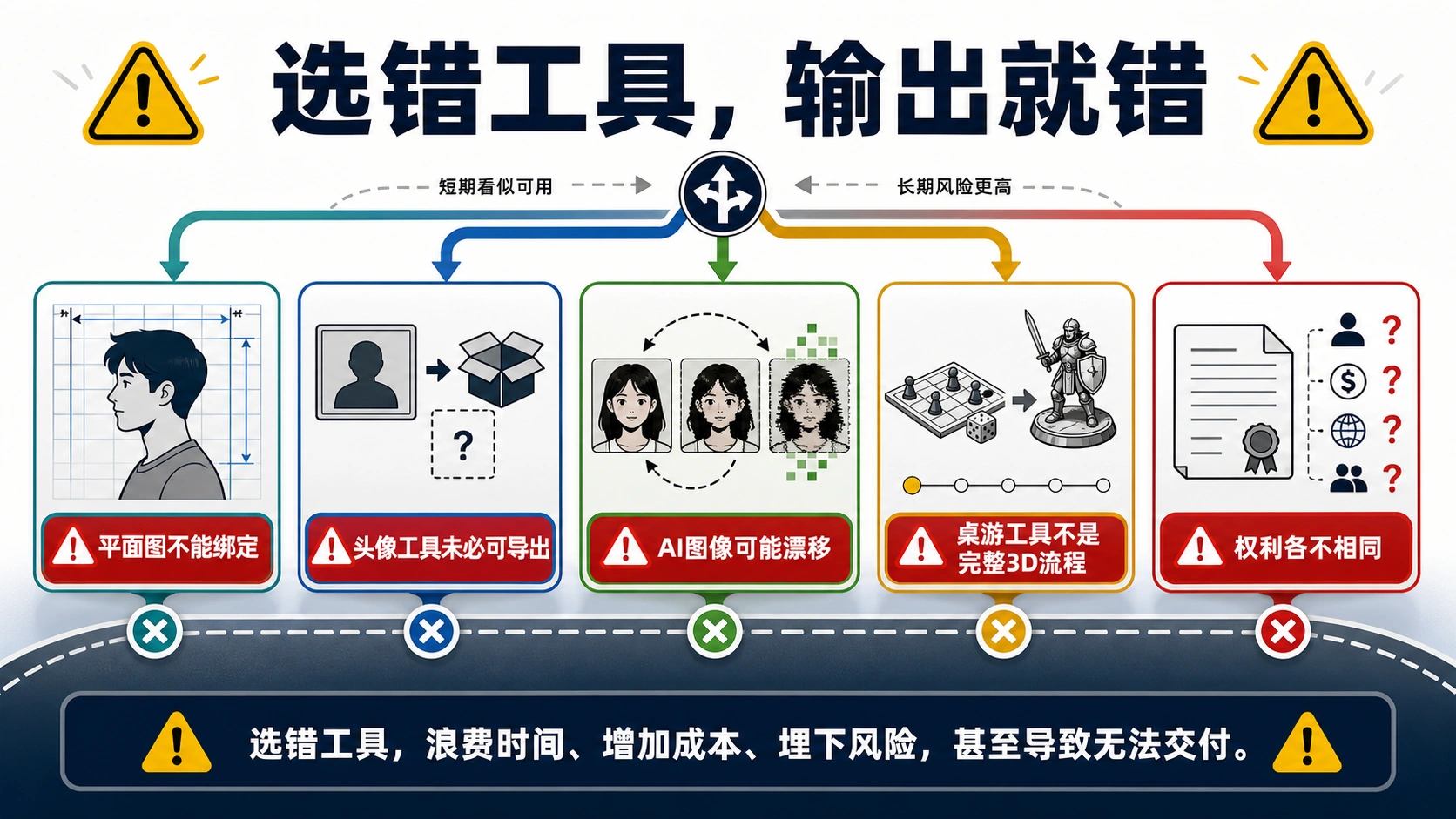 角色创建器错误路线风险图,提示导出、授权、编辑和身份漂移问题