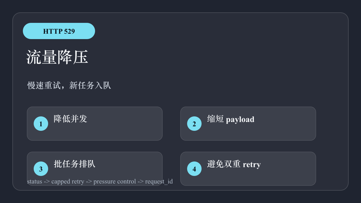 Claude API 529 流量降压控制