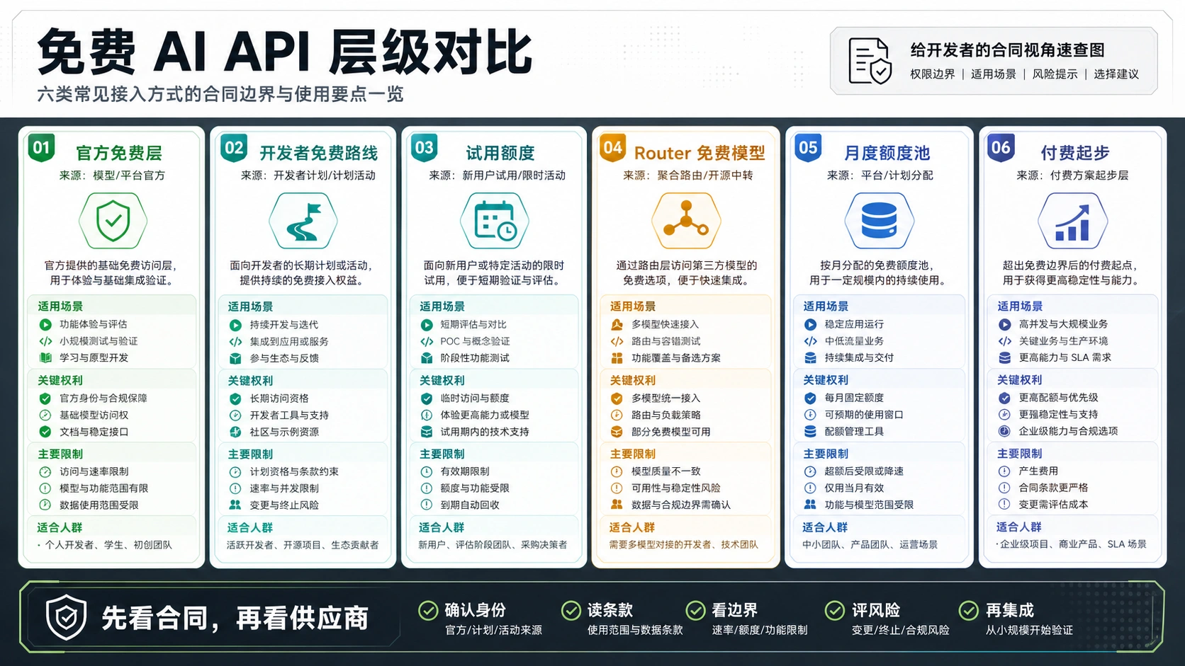 免费 AI API 怎么选:2026 年真正免费的范围与停用线