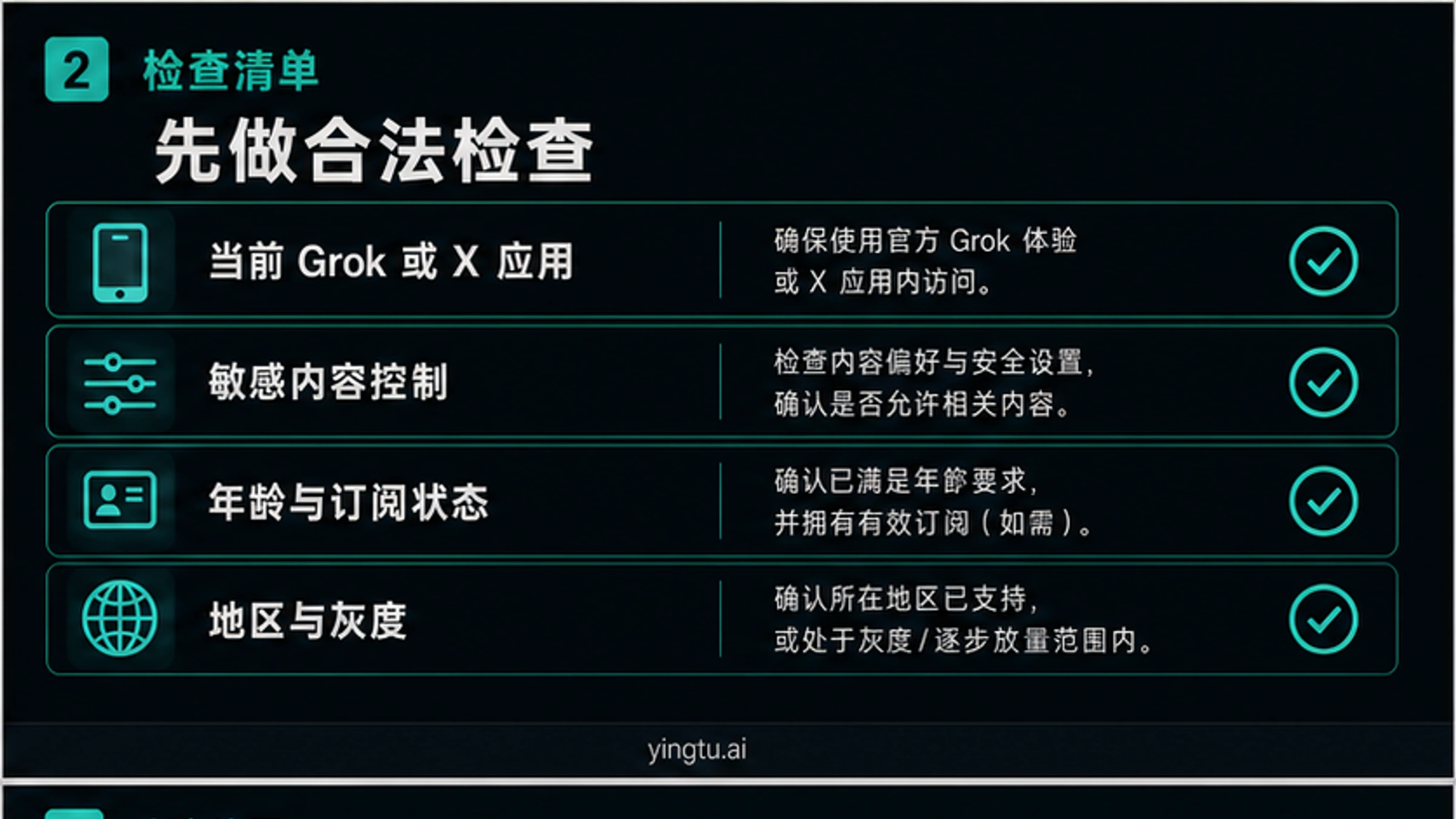 Grok Imagine Spicy Mode 合法访问检查表，覆盖应用、内容控制、年龄、订阅和地区