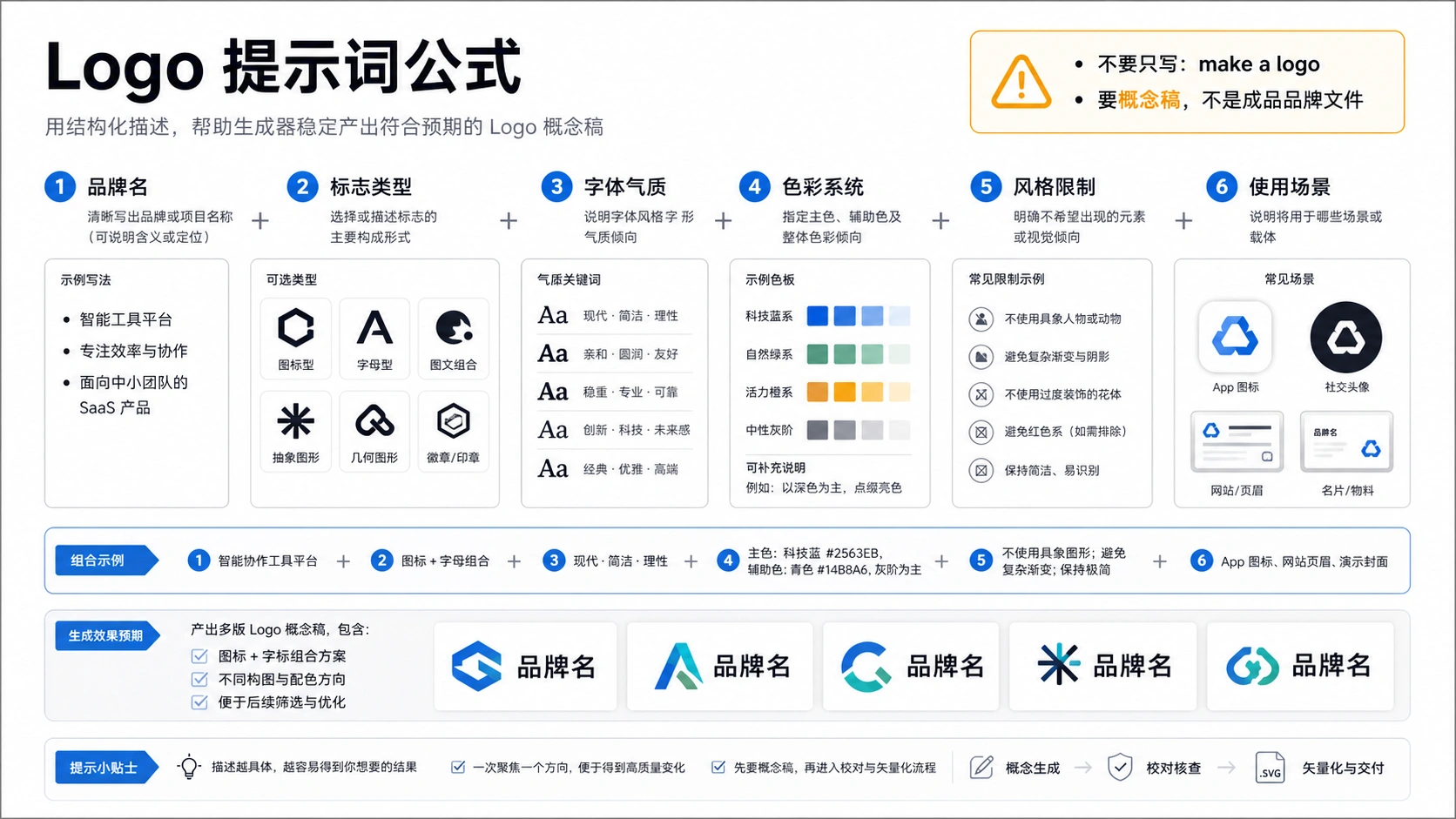 Nano Banana 和 Gemini Logo 概念提示词结构板