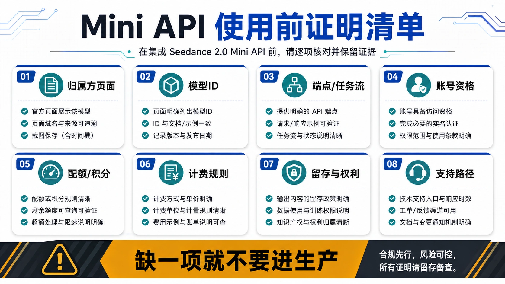 Seedance 2.0 Mini API 使用前的开发者证明清单