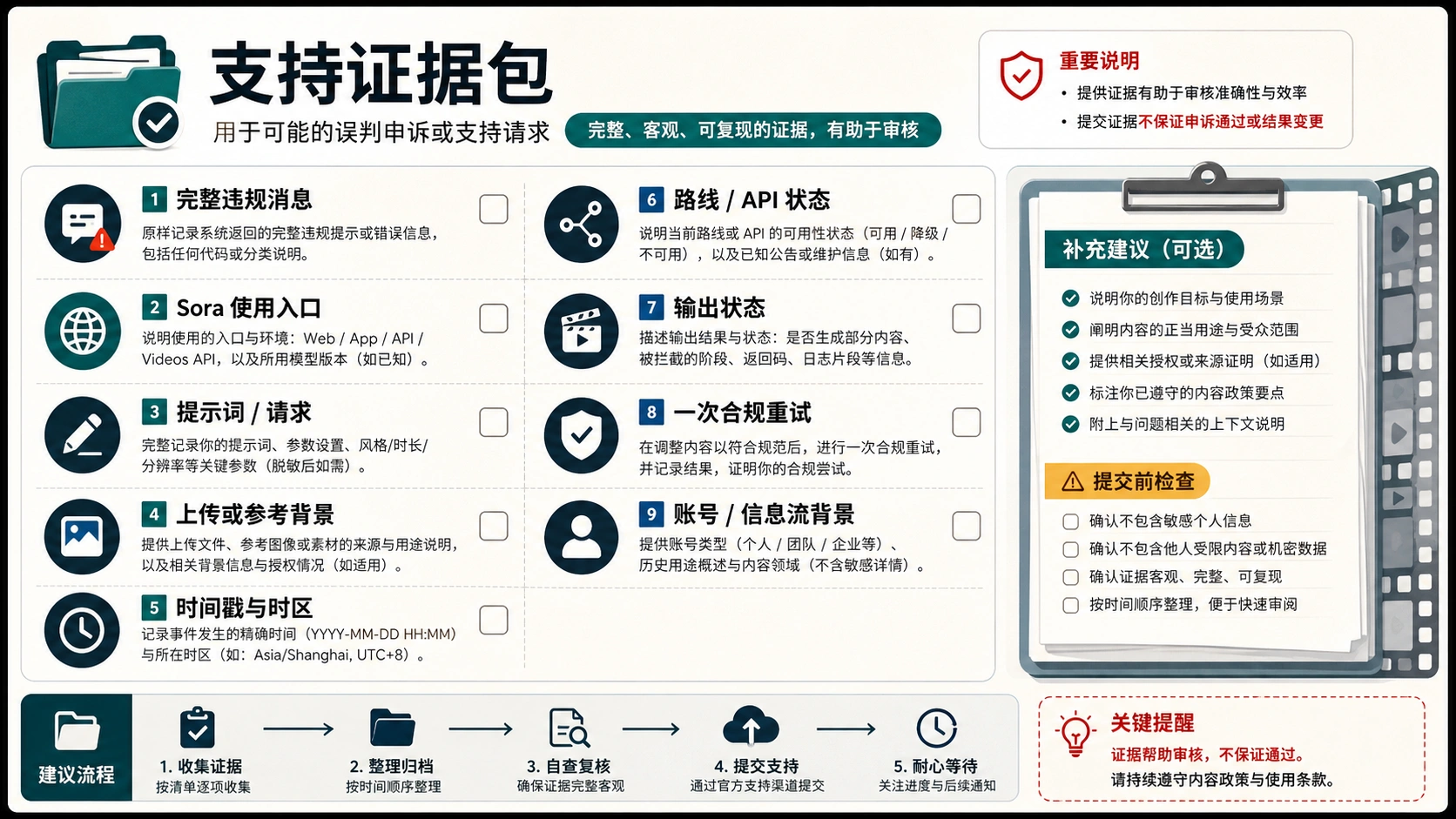 Sora support evidence packet for possible content violation false positives