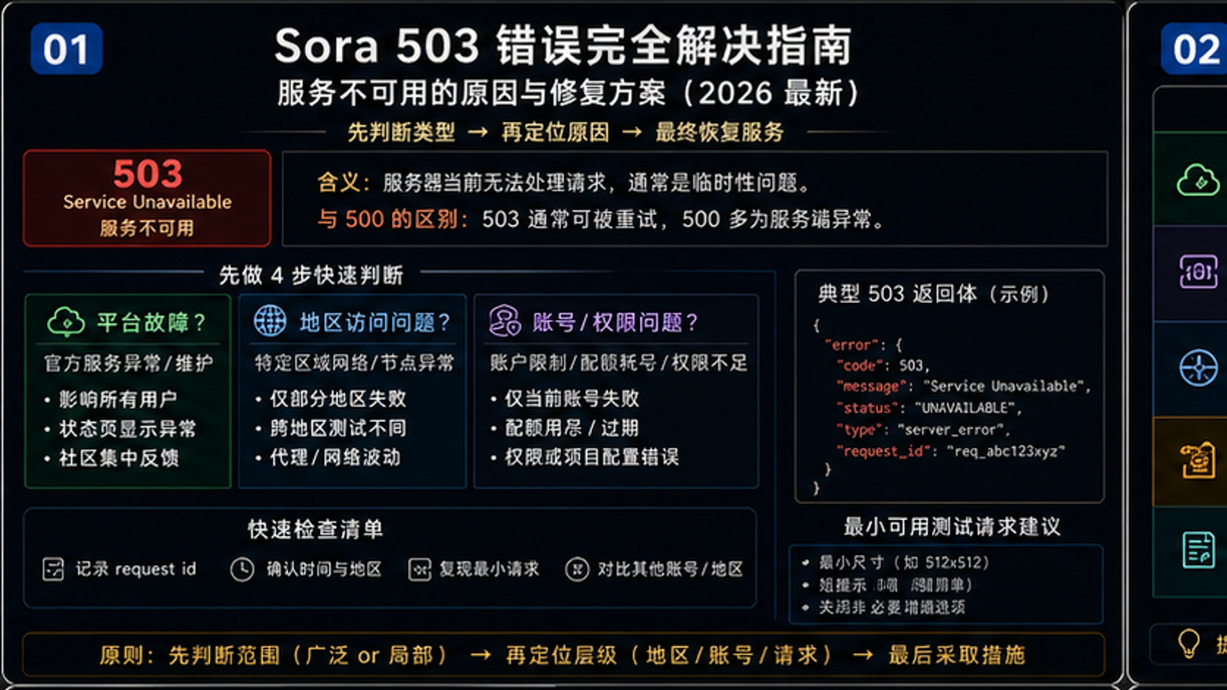 Sora 503错误完全解决指南:服务不可用的原因与修复方案