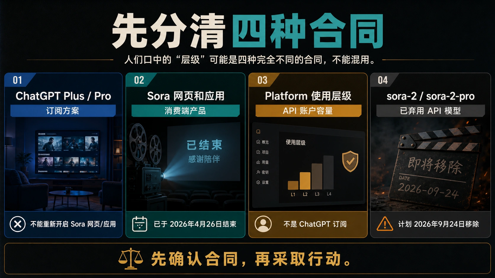 Sora 2 四种容易混淆的档位：ChatGPT 订阅、已停止的消费端、API 用量等级和弃用模型